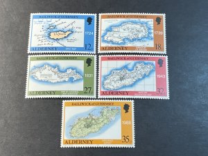 ALDERNEY # 37-41-MINT/NEVER HINGED----COMPLETE SET----1989