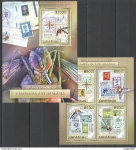 2012 Guinea-Bissau Insect Stamps On Stamps Fight Against Malaria 1+1 ** Bc509