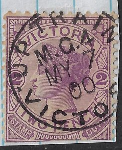 Victoria 1d violet w/ VIC up train MG 4 cxl, 1900. Sg314d/scott 162a     (aa435