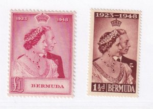 BERMUDA # 133 1.5d VF-MH £1-VF-MNH KGV1 1948 SILVER WEDDING