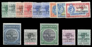 Bahamas #116-129 Cat$63.45, 1942 Landfall of Columbus, complete set, hinged