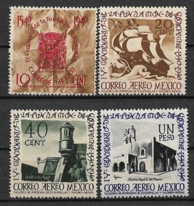 1940 Mexico 763, C111- C113 400th Anniversary of Campeche C/S of 4 MNH OG