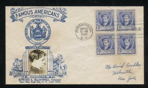 US 882 M=37B Edward MacDowell Famous American Crosby photo cachet FDC ADDR 