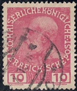 Austria #115 10 H Franz Josef used VF