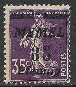 MEMEL 1922 35pf on 35c SOWER Issue Sc 58 MH