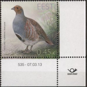 Estonia 725 (mnh) €0.45 bird of the year, partridge (2013)