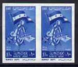 Egypt 1961 Navy Day 10m blue unmounted mint imperf pair, ...