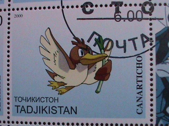 ​TAJIKISTAN -2000 LOVELY FAMOUS POKEMON FANCY POSTAL CANCEL CTO SHEET VF