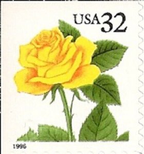 US 3049 Yellow Rose 32c single MNH 1996
