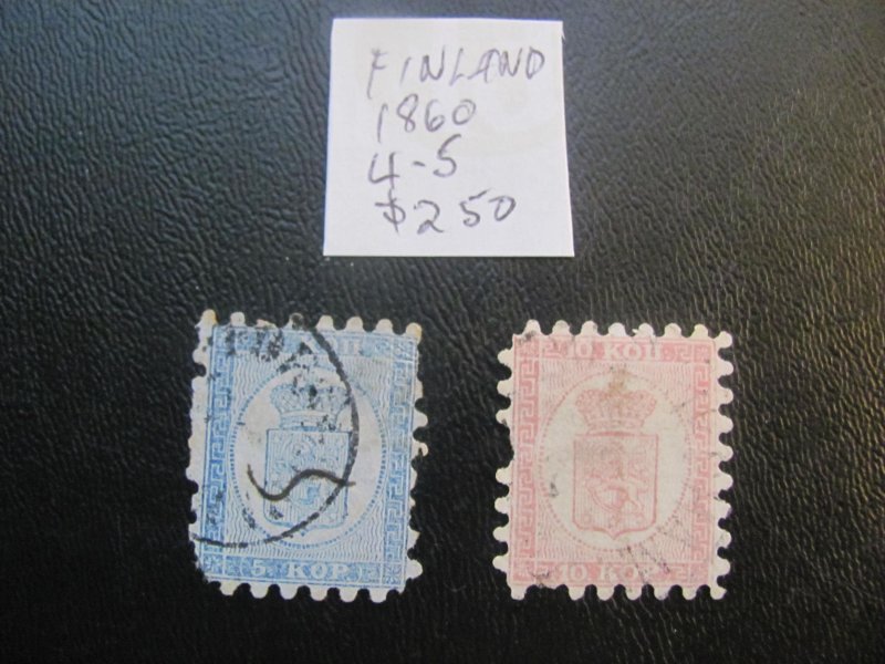 FINLAND 1860 USED SC 4-5  FINE $250 (160)