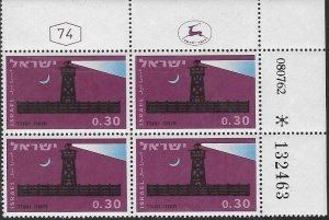 1962 Israel  Stockade at Night Block of 4  SC# 236 Mint