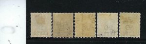 BRITISH HONDURAS SCOTT #28-36 188-91 SURCHARGES  - MINT LIGHT HINGED/HINGED