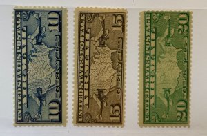 United States, US Sc. #C7-C9, mint hinged and never hinged