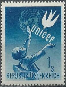 Austria 559 (mh) 1s UNICEF (1949)