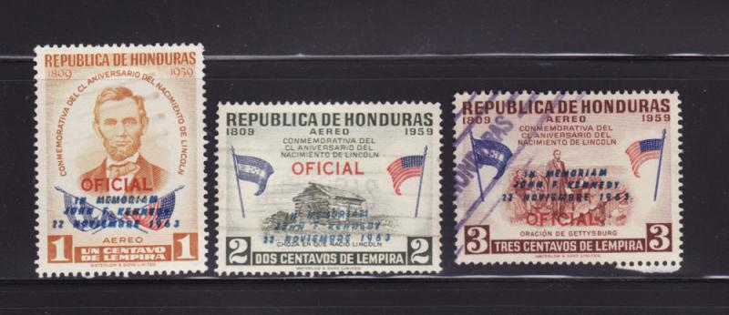 Honduras C325-C327 U Abraham Lincoln, John F Kennedy (E)