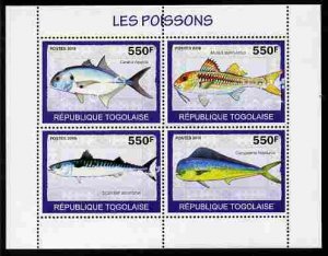 Togo MNH S/S Fish 2010 4 Stamps