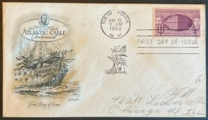 ATLANTIC CABLE CENTENNIAL #1112 AUG 15 1958 NEW YORK FIRST DAY COVER (FDC) BX6