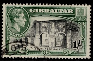 GIBRALTAR GVI SG127b, 1s black & green, FINE USED.