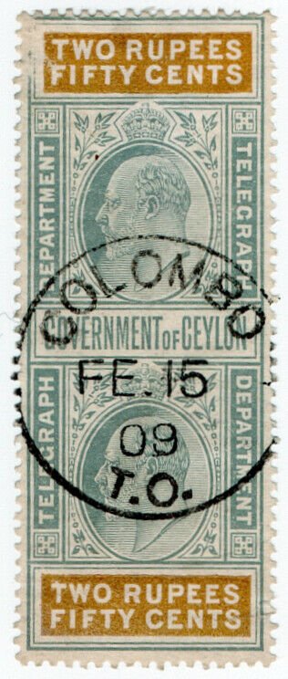 (I.B) Ceylon Telegraphs : 2R 50c (Colombo)