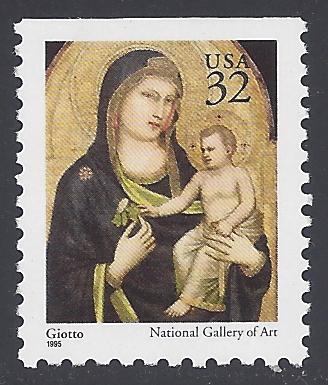 #3003a 32c Madonna and Child Booklet Single 1995 Mint NH