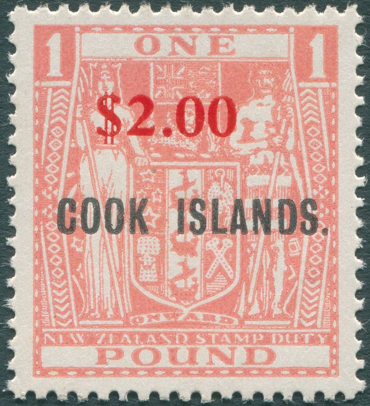 Cook Islands 1967 $2 on £1 pink SG219 MNH