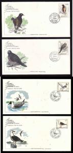 Flora & Fauna of the World #199-Birds-Gulls-Mynah-Dove-four different FDCs with