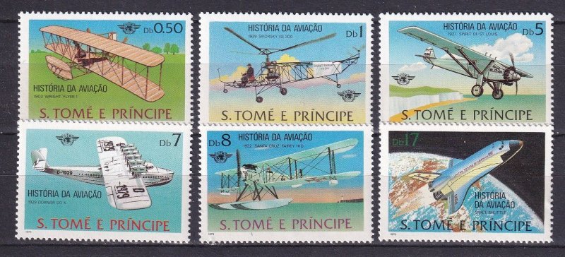 Sao Tome and Principe 1979 Aviation Planes 6v Stamps Set MNH