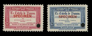 Panama #C138-139, 1933 Panama's First Newspaper, set of two, overprinted Spec...