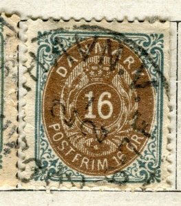 DENMARK; 1875 early 'Ore' issue fine used 16ore. value