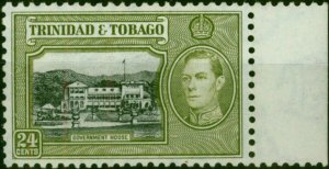 Trinidad & Tobago 1938 24c Black & Olive-Green SG253 V.F MNH Marginal