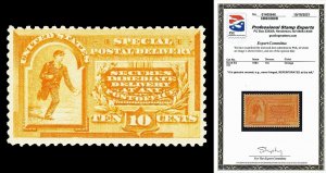 Scott E3 1893 10c Special Delivery Mint VF NH Cat $650 Reperf Left with PSE CERT