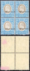 KUT SG25s KEVII 8a Wmk Mult Crown opt Specimen (locally) BLOCK