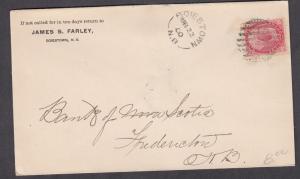 NEW BRUNSWICK SPLIT RING TOWN CANCEL COVER BOIESTOWN