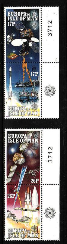 Isle of Man-Sc#468-71-unused NH set-Europa-Space-Satellites-Boats-1991-