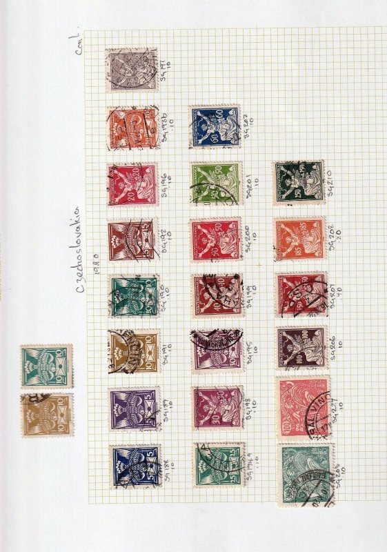 CZECHOSLOVAKIA Early Collection Used on Pages(Apx 130+Items) GOY529