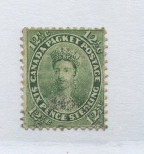 Canada 1859 QV 12 1/2 cents green very lightly used