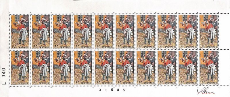 Denmark Danmark Scott #590 MNH sheet signed by Czeslaw Slania