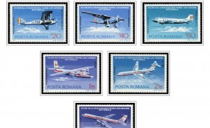 COLOR PRINTED ROMANIA AIRMAIL 1928-2000 STAMP ALBUM PAGES (56 illustrated pages)