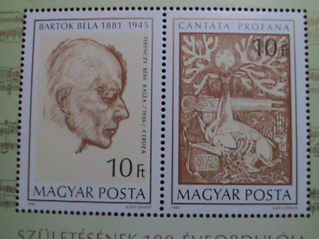 HUNGARY 1981-SC#32685 BELA BARTOK-COMPOSER MNH S/S VF  WE SHIP TO WORLD WIDE