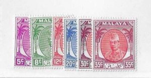 Malaya-Kelantan Sc #65-70 set of 6 LH VF