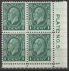 Canada 1932 Sc 195 block MH*/MNH** LR plate 5