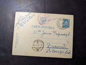 1941 Censored Romania Military Post Postcard Cover OPM N161 to Bucharest