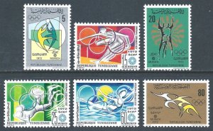 Tunisia #579-84 NH Olympic Games, Munich