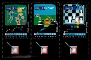 ISRAEL 1990 - Computer Games - Set of 3 Stamps - Scott #1068-70 - MNH