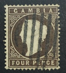 MOMEN: GAMBIA SG #31w 1886-93 WMK CROWN TO RIGHT OF CA USED LOT #61295