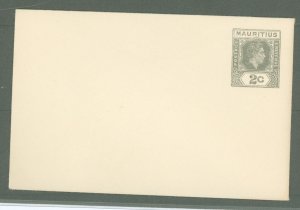 Mauritius  1938 2c Grey on white plaid