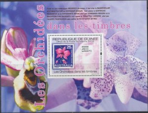 GUINEE GUINEA 2009 SHEET ORCHIDS ON STAMPS