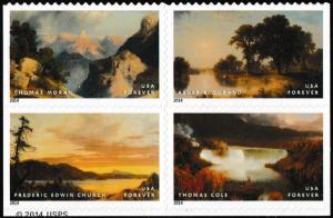 US 4920a Hudson River School forever block set (4 stamps) MNH 2014