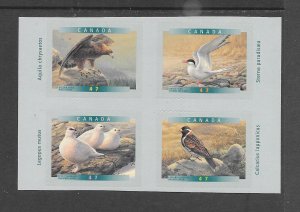 BIRDS-CANADA #1890-3 SELF-ADHESIVE (BLOCK 1) MNH