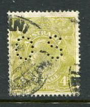 Australia #34 Used OS Perfin (Box1)